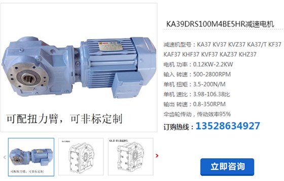 KA39DRS100M4BE5HR减速电机型号