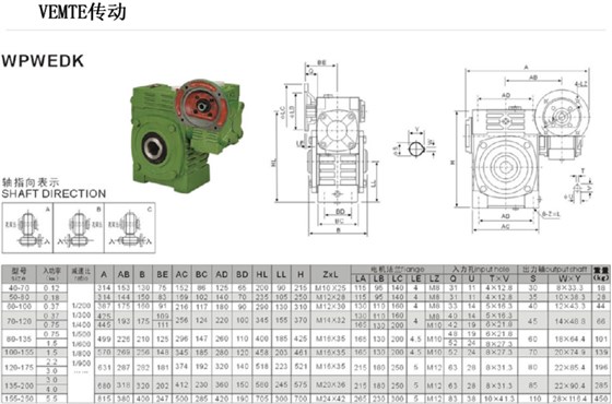 WPWEDK减速机安装尺寸图纸