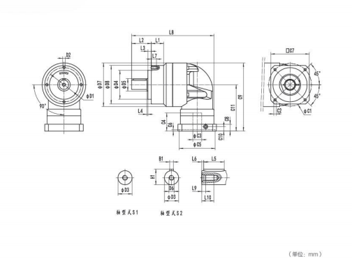  NER155系列精密行星减速器型号尺寸与图纸