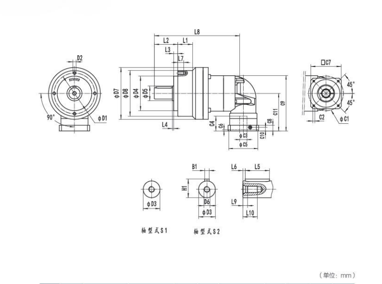 NER205系列精密行星减速器型号尺寸与图纸