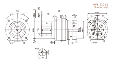 MVB-220-L2系列精密行星减速器型号尺寸与图纸