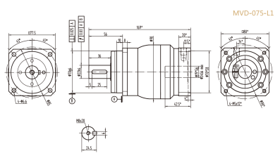 <b>MVD-075-L1系列精密行星减速器型号尺寸与图纸</b>