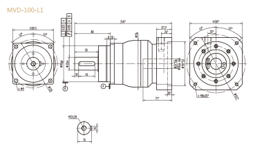 MVD-100-L1系列精密行星减速器型号尺寸与图纸