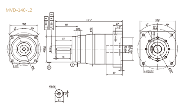 MVD-140-L2系列精密行星减速器型号尺寸与图纸