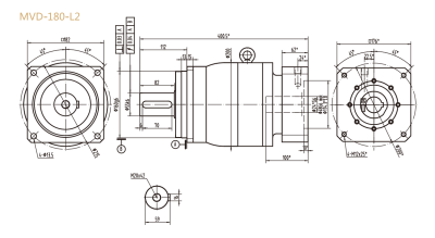 MVD-180-L2系列精密行星减速器型号尺寸与图纸
