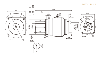 MVD-210-L2系列精密行星减速器型号尺寸与图纸