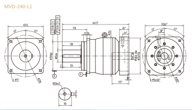MVD-240-L1系列精密行星减速器型号尺寸与图纸