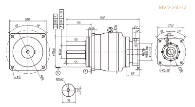 MVD-240-L2系列精密行星减速器型号尺寸与图纸
