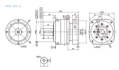 MVE-205-L1系列精密行星减速器型号尺寸与图纸