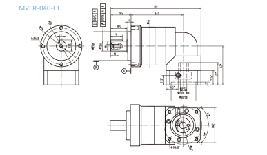MVER-040-L1系列精密行星减速器型号尺寸与图纸