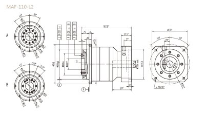 MAF110L2精密行星减速器型号_尺寸_图纸