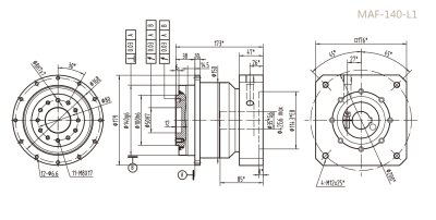 MAF140L1系列行星减速器型号_尺寸_图纸