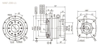 MAF200L1精密行星减速机型号_尺寸_图纸_参数