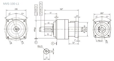 MVS100L1精密行星减速机型号_尺寸_图纸_参数