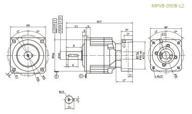 MPVB090BL2精密行星减速器型号_尺寸_图纸_参数