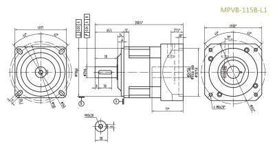 MPVB115BL1精密行星减速器型号_尺寸_图纸_参数