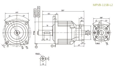 MPVB115BL2精密行星减速器型号_尺寸_图纸_参数