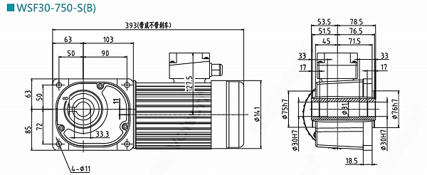 WSF30-750-S(B)减速电机